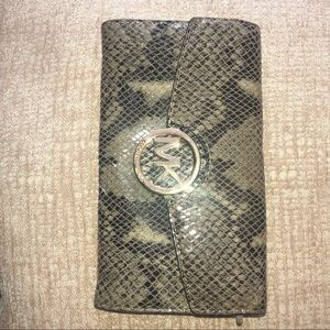 Michael Kors snake print wallet.